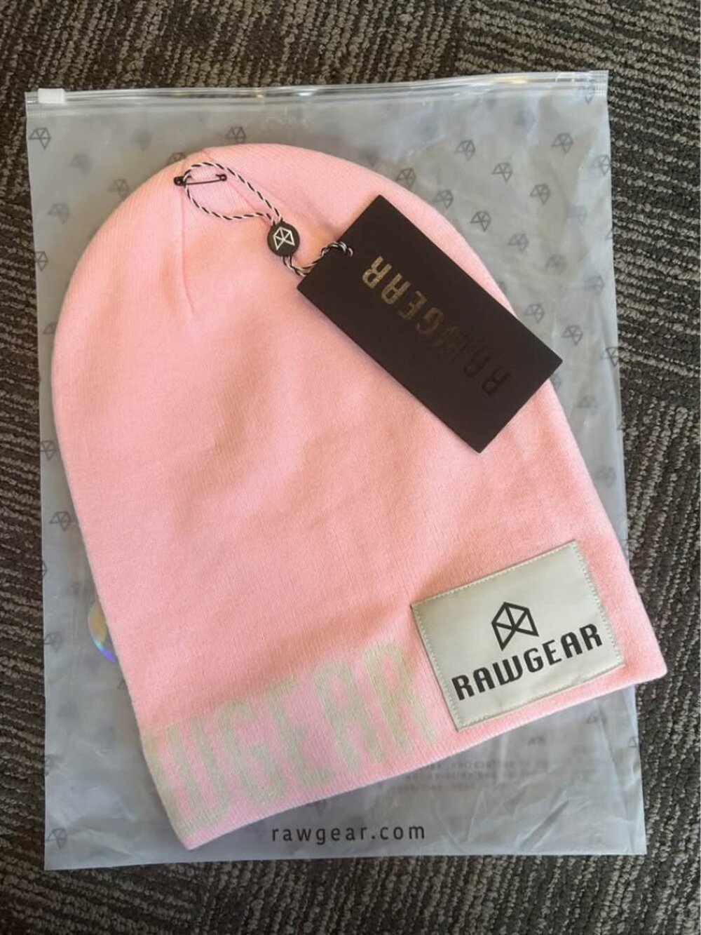 NWT Rawgear Blush Pink Beanie Hat | One Size | Soft Acrylic Knit